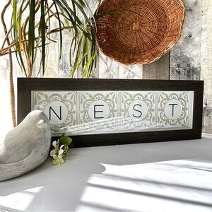🌴Nurturing 'NEST' Wall Art Sign with Wood Frame